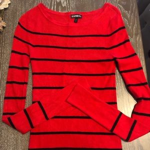 Express Red Strip Sweater